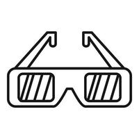 icône de lunettes de cinéma 3d, style de contour vecteur