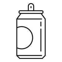 icône de boîte de conserve de soda, style de contour vecteur