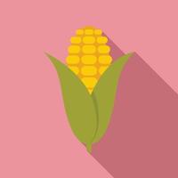icône de maïs écologique, style plat vecteur