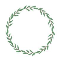 cadre circulaire avec des feuilles vertes vecteur