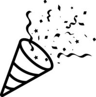 illustration de confettis de popper de fête webblack. confettis isolés, explosion, pétard, célébration. dessin vectoriel. illustration vectorielle vecteur