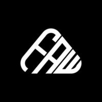conception créative de logo de lettre faw avec graphique vectoriel, logo faw simple et moderne en forme de triangle rond. vecteur