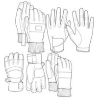 objet isolé de gant et icône d'hiver. ensemble de vecteur de gant et d'équipement pour le stock.