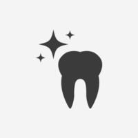 vecteur d'icône de dent. dentiste, médical, bouche, dentaire, hygiène, santé, signe de symbole de dentisterie