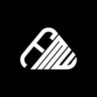 conception créative du logo fmw letter avec graphique vectoriel, logo fmw simple et moderne en forme de triangle rond. vecteur