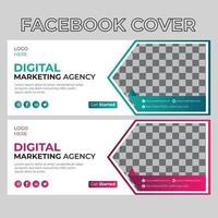 couverture facebook marketing numérique vecteur