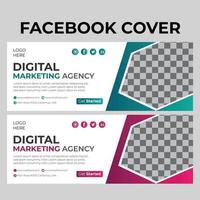 couverture facebook marketing numérique vecteur