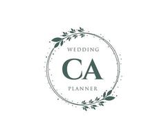 ca initiales lettre mariage monogramme logos collection, modèles minimalistes et floraux modernes dessinés à la main pour cartes d'invitation, réservez la date, identité élégante pour restaurant, boutique, café en image vectorielle vecteur