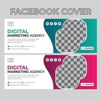 couverture facebook marketing numérique vecteur