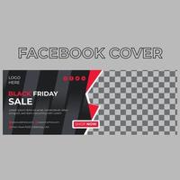couvertures facebook vente vendredi noir vecteur