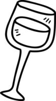 illustration de verre à vin dessiné à la main vecteur