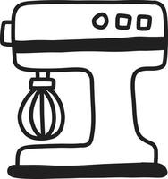 fouets dessinés à la main d'illustration de machine à crème fouet mélangeur vecteur