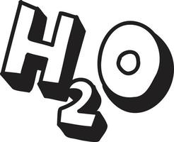 h2o lettrage et illustration de devis vecteur