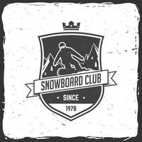 club de snowboard. illustration vectorielle. vecteur