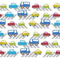 vecteur de voiture, de taxi et de bus de modèle. illustration drôle pour les enfants