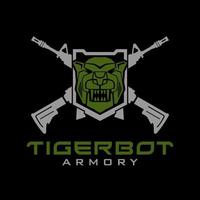logo de robot tigre tactique vecteur