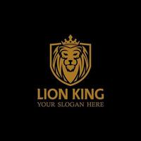 bouclier royal roi lion couronne vector logo design illustration modèle