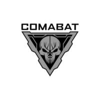 vecteur de conception de logo de crâne tactique de combat