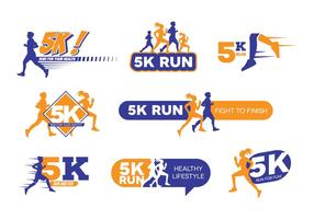 5k run logo vector