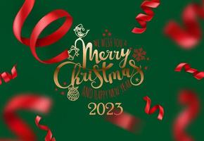 nous vous souhaitons un joyeux noël et une bonne année 2023 vecteur