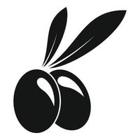 icône d'olive végétalienne, style simple vecteur