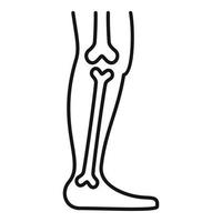icône de blessure à la jambe, style de contour vecteur