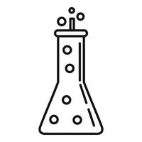 icône de flacon de laboratoire clinique, style de contour vecteur