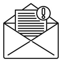 nouvelle icône de courrier, style de contour vecteur