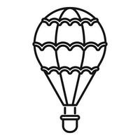 icône de montgolfière de vol, style de contour vecteur