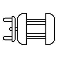 icône de moulinet de pêche extrême, style de contour vecteur