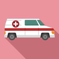 icône d'ambulance paramédicale, style plat vecteur