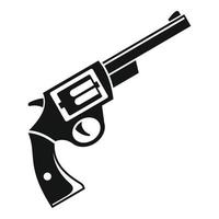 icône de revolver en acier, style simple vecteur