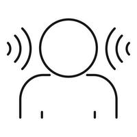 icône d'orthophoniste sonore, style de contour vecteur