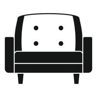 icône de fauteuil en cuir, style simple vecteur