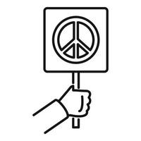 icône de symbole de paix, style de contour vecteur