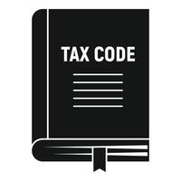 icône de livre de code fiscal, style simple vecteur