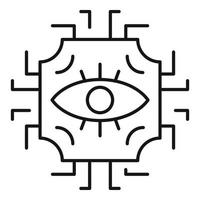 icône d'alchimie tribale des yeux, style de contour vecteur