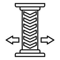 icône de pilier de stationnement souterrain, style de contour vecteur