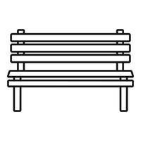 icône de banc en bois, style de contour vecteur