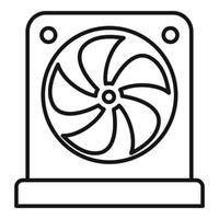 icône de ventilateur de boîtier pc, style de contour vecteur