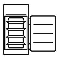 icône de réfrigérateur de cuisine, style de contour vecteur