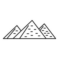 icône des pyramides d'égypte, style de contour vecteur