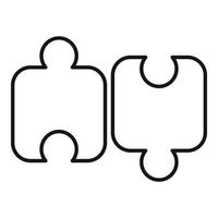 icône de puzzle de schéma, style de contour vecteur