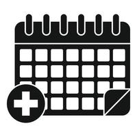 icône de calendrier médical, style simple vecteur