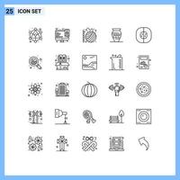 ensemble de 25 pack de lignes commerciales pour atom jar crafts emoji amphora éléments de conception vectoriels modifiables vecteur