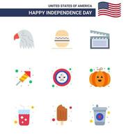 pack d'icônes vectorielles stock de 9 signes et symboles de ligne de la journée américaine pour le jour de l'oiseau festival américain travail de feu modifiables éléments de conception de vecteur de la journée des états-unis