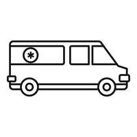 icône d'ambulance assistante, style de contour vecteur