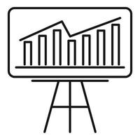 icône de graphique de croissance de démarrage, style de contour vecteur