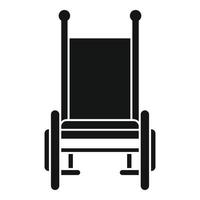 icône de fauteuil roulant vue de face, style simple vecteur