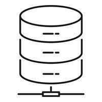 icône du centre de données du serveur, style de contour vecteur
